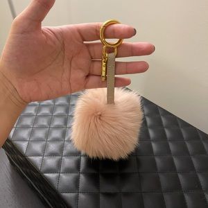 Rabbit fur bag charm